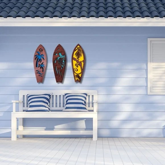 Beach Surf Board Wall Decor, Coastal Wall Hanging Art